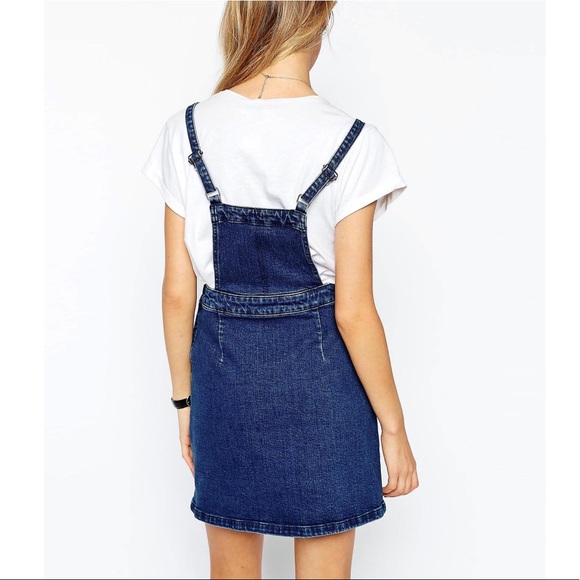 ASOS Denim Aline Pinafore Overalls Dress - Picture 5 of 7